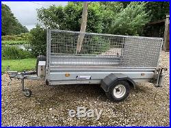 Indispension Trailer 8 X 5 Single Axle, Mesh Sides, Loading Ramp