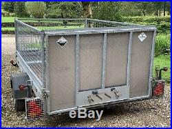 Indispension Trailer 8 X 5 Single Axle, Mesh Sides, Loading Ramp