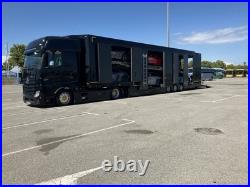 Kassbohrer 6 Car Enclosed Car Transporter Trailer Mercedes Actros Low Ride 4x2