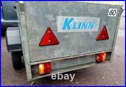Klinn Unbraked Deep Sided Box Trailer Load Area L= 1.55 W= 0.9 D= 0.45 m Klinn Unbraked Deep Sided Box Trailer Load Area L= 1.55 W= 0.9 D= 0.45 m