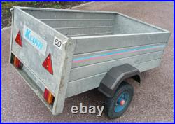 Klinn Unbraked Deep Sided Box Trailer Load Area L= 1.55 W= 0.9 D= 0.45 m Klinn Unbraked Deep Sided Box Trailer Load Area L= 1.55 W= 0.9 D= 0.45 m