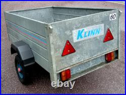 Klinn Unbraked Deep Sided Box Trailer Load Area L= 1.55 W= 0.9 D= 0.45 m Klinn Unbraked Deep Sided Box Trailer Load Area L= 1.55 W= 0.9 D= 0.45 m