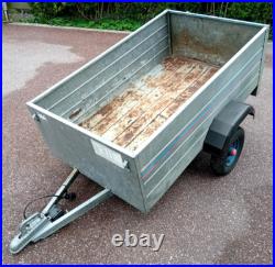 Klinn Unbraked Deep Sided Box Trailer Load Area L= 1.55 W= 0.9 D= 0.45 m Klinn Unbraked Deep Sided Box Trailer Load Area L= 1.55 W= 0.9 D= 0.45 m