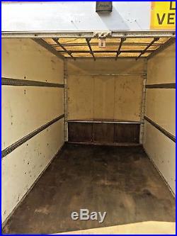 Large twin axle box trailer with roller shutter and jockey wheel
