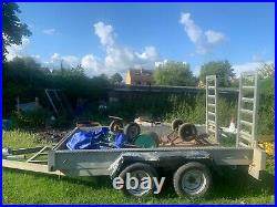 Mini Digger Plant Trailer, Attached Ramps, Eye Hitch, Used