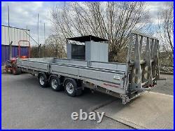 Nugent 20ftx7ft7 tri axle beaver tail Trailer sides ramp Car Van Recovery Plant