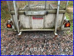 Nugent twin axle braked plant trailer with rear ramp Nugent twin axle braked plant trailer with rear ramp