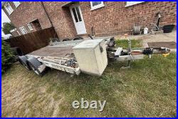 PRG SPORT Tilting Car Trailer, with Winch, Toolbox And Wheel Rack PRG SPORT Tilting Car Trailer, with Winch, Toolbox And Wheel Rack