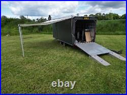 Race exhibition trailer large awning. Aluminium body 1 year old- full electrics