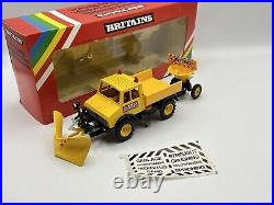 Rare Britains Autoway Unimog Snow Plough & Gritting Trailer Near Mint & Boxed