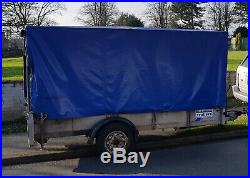 Single Axle 3.05m x 1.2m x 1.55m Flatbed Box Trailer with Waterproof Cover