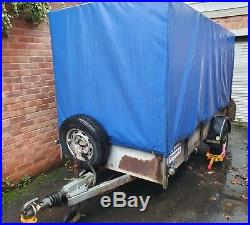 Single Axle 3.05m x 1.2m x 1.55m Flatbed Box Trailer with Waterproof Cover