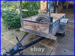 Single Axle Car Trailer 8' x 4' with drop down rear and handbrake