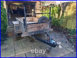 Single Axle Car Trailer 8' x 4' with drop down rear and handbrake