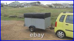 Single axle box trailer. Covered. Used. Unbraked
