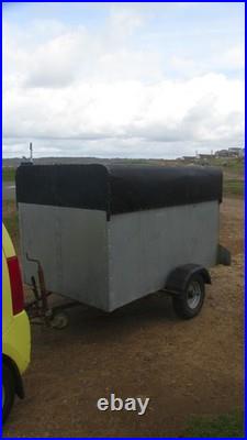 Single axle box trailer. Covered. Used. Unbraked