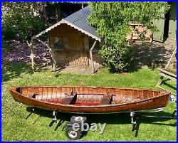 Skiff Rowing Boat Canadian Cedar Strip Used Rowing Boat, With Trailer And Cover