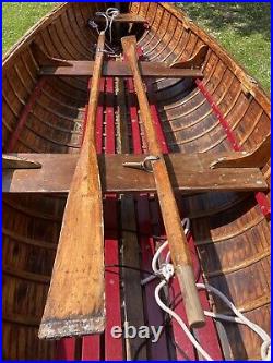 Skiff Rowing Boat Canadian Cedar Strip Used Rowing Boat, With Trailer And Cover