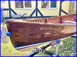 Skiff Rowing Boat Canadian Cedar Strip Used Rowing Boat, With Trailer And Cover