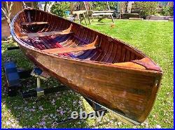 Skiff Rowing Boat Canadian Cedar Strip Used Rowing Boat, With Trailer And Cover