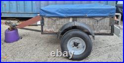 Small 4' x 3' Single Axel Car Trailer Good Hitch Good Tyres Lightboard and Cover