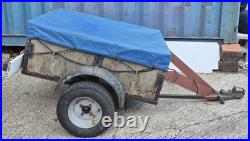 Small 4' x 3' Single Axel Car Trailer Good Hitch Good Tyres Lightboard and Cover