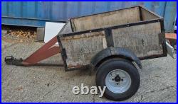 Small 4' x 3' Single Axel Car Trailer Good Hitch Good Tyres Lightboard and Cover