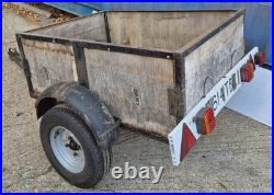 Small 4' x 3' Single Axel Car Trailer Good Hitch Good Tyres Lightboard and Cover