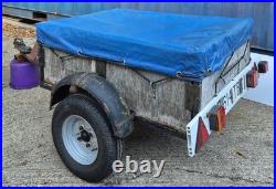 Small 4' x 3' Single Axel Car Trailer Good Hitch Good Tyres Lightboard and Cover