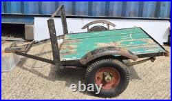 Small 4' x 3' Single Axle Trailer No Sides Green Wooden Base