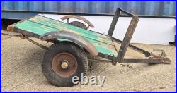 Small 4' x 3' Single Axle Trailer No Sides Green Wooden Base
