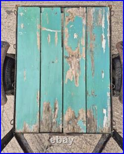 Small 4' x 3' Single Axle Trailer No Sides Green Wooden Base