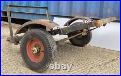 Small 4' x 3' Single Axle Trailer No Sides Green Wooden Base