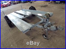 Small Car Transporter Trailer Old but sturdy, rated 3360 Lbs Recent Overhaul