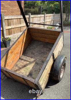 Small Wooden Car Trailer 120cm Long 90cm Wide Good Working Condition Stands Up Small Wooden Car Trailer 120cm Long 90cm Wide Good Working Condition Stands Up