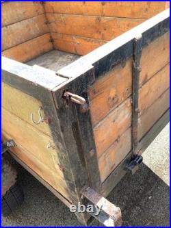 Small Wooden Car Trailer 120cm Long 90cm Wide Good Working Condition Stands Up Small Wooden Car Trailer 120cm Long 90cm Wide Good Working Condition Stands Up