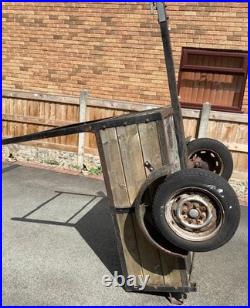 Small Wooden Car Trailer 120cm Long 90cm Wide Good Working Condition Stands Up Small Wooden Car Trailer 120cm Long 90cm Wide Good Working Condition Stands Up