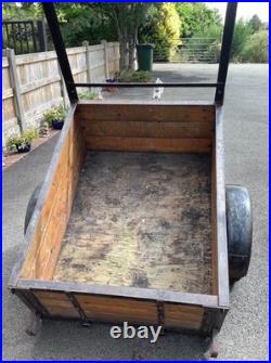 Small Wooden Car Trailer 120cm Long 90cm Wide Good Working Condition Stands Up Small Wooden Car Trailer 120cm Long 90cm Wide Good Working Condition Stands Up