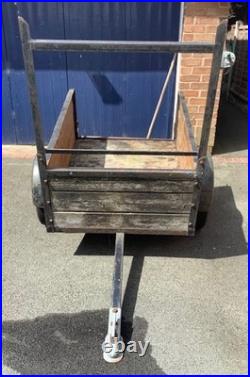 Small Wooden Car Trailer 120cm Long 90cm Wide Good Working Condition Stands Up Small Wooden Car Trailer 120cm Long 90cm Wide Good Working Condition Stands Up