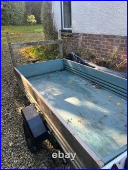 Small car trailer used, flat bed, built on a boat trailer, about 2.4m x1.2m