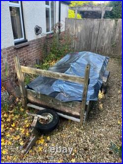 Small car trailer used, flat bed, built on a boat trailer, about 2.4m x1.2m