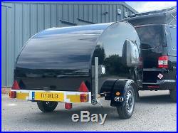 Stylish Black Teardrop Caravan camping trailer with TV and electric