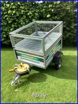 Trailer 0.92 x 1.2m with 2 Covers, Wheel lock, Spare wheel, High sides