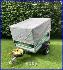 Trailer 0.92 x 1.2m with 2 Covers, Wheel lock, Spare wheel, High sides