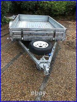Trailer 8 ft x 5 ft, flat bed, galvanised, cover and spare wheel