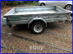 Trailer 8 ft x 5 ft, flat bed, galvanised, cover and spare wheel