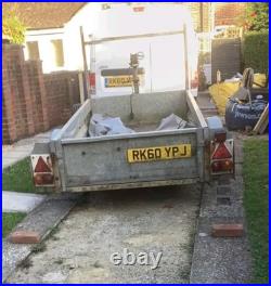 Trailer 8x4ft Galvanised Braked New Tyres Locking Hitch Electrics Working Order