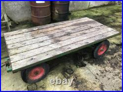 Trailer Trolley Work Bench Heavy Solid Iron Table Shelf Factory Workshop Farm