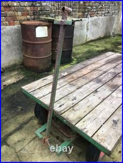 Trailer Trolley Work Bench Heavy Solid Iron Table Shelf Factory Workshop Farm