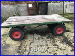 Trailer Trolley Work Bench Heavy Solid Iron Table Shelf Factory Workshop Farm